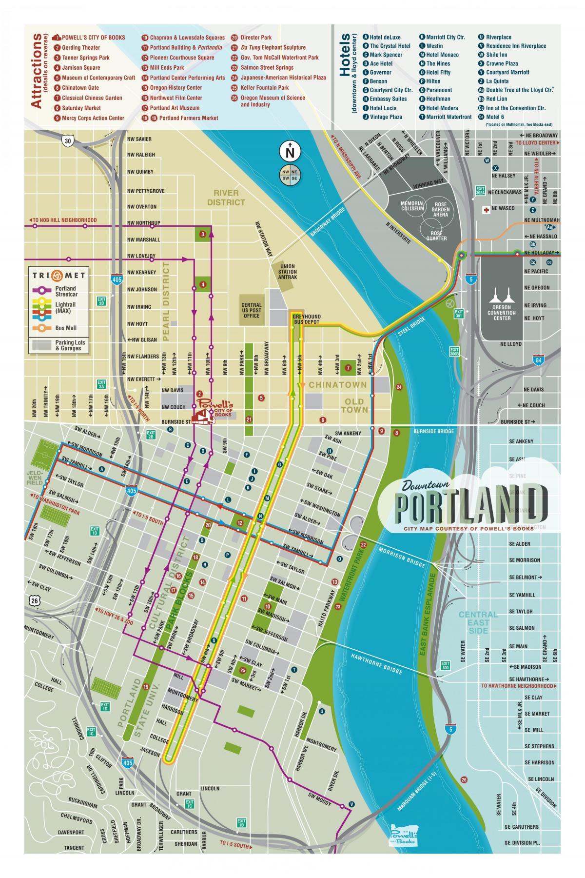 karte Portland apmeklētājiem