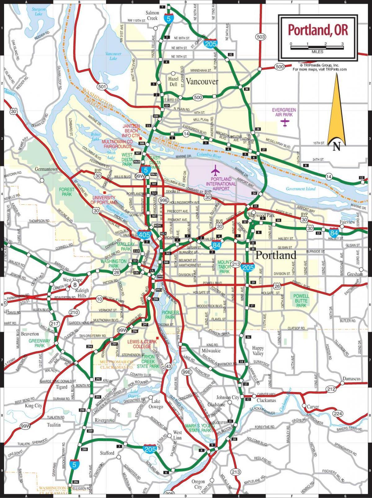 karte Portland metro zonā