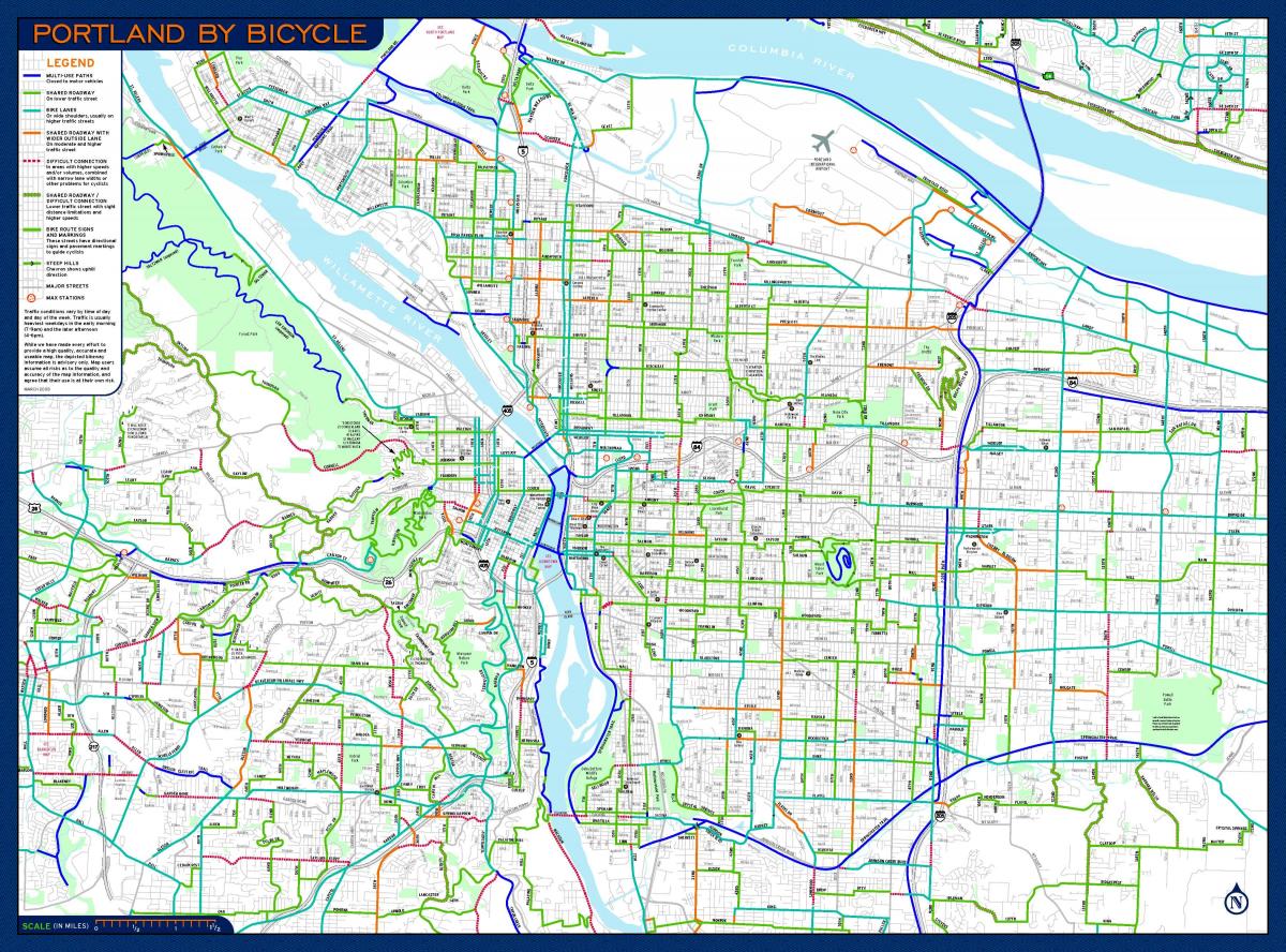 velosipēds Portland karte