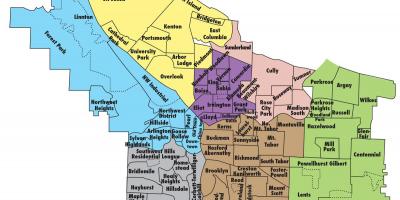 Karte Portland un apkārtējo teritoriju