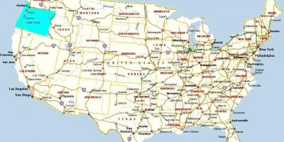 Portland Oregon kartē ASV